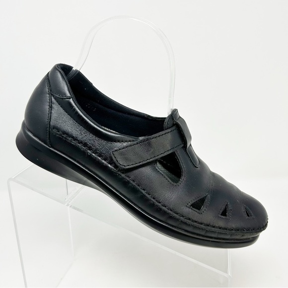 SAS Roamer Black Leather Walking Shoe Loafers Size 8** Tripad Comfort Active - Picture 1 of 12